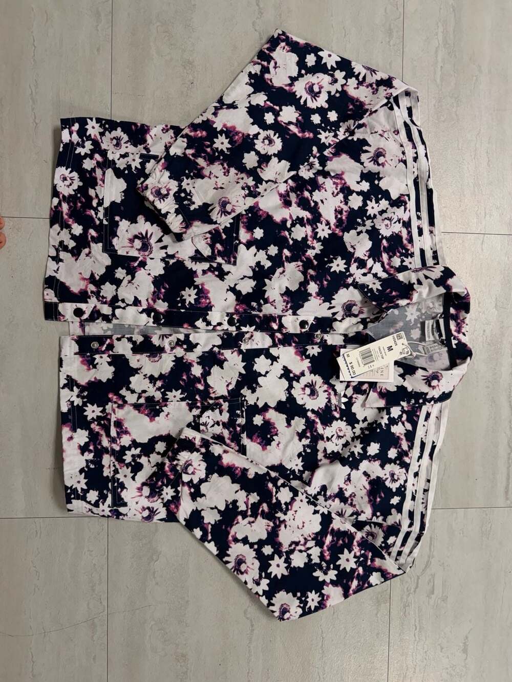 Adidas Originals Women's Floral Print Snap Front Track Jacket H20426